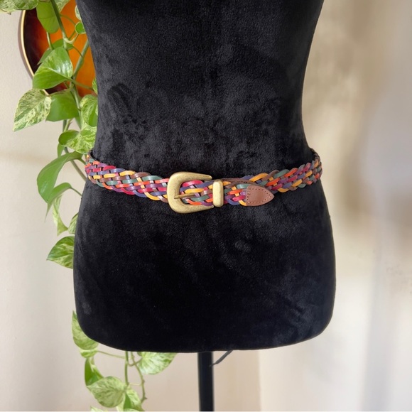 Arizona Jean Company Accessories - 90s Arizona Jeans Rainbow Braided Brass Belt - Women’s Small/Juniors ML